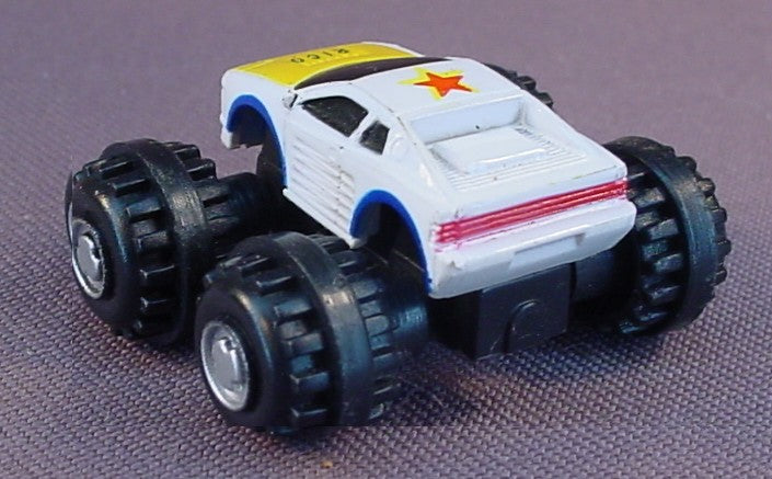 Micro Machines 1988 Funrise Ferrari Testarossa Rico Monster Truck, White With A Yellow Hood & Red Star