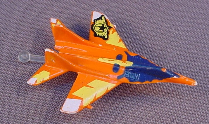 Matchbox Ring Raiders Orange Jet Airplane, 2 1/4 Inches Long, 1980's TV Show, Ring Raiders