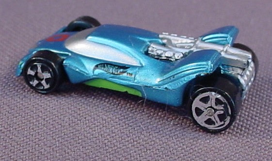 Micro Machines Hot Wheels Blue Vulture, 2002 Mattel, Diecast Metal, Die Cast, 1 1/4 Inches Long