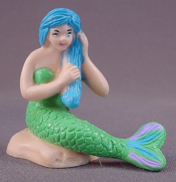 Merry Mermaids Mermaid With Blue Hair And A Green Tail PVC Figure, 1 5/8 Inches Tall, 1991 Soma