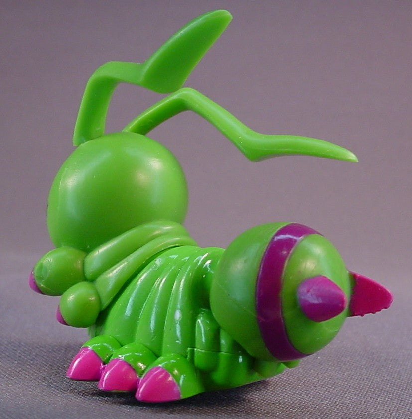 Digimon Wormon Figure, 2 1/2 Inches Long, The Wheel On The Bottom Makes The Head And Tail Move, 2000 Bandai