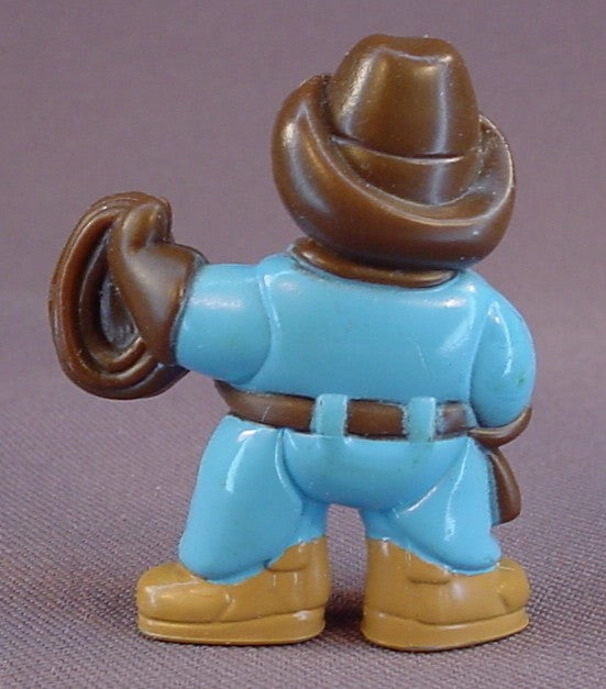Lincoln Logs Cowboy Bill PVC Figure With A Lariat, 1 7/8 Inches Tall, Blue Clothes