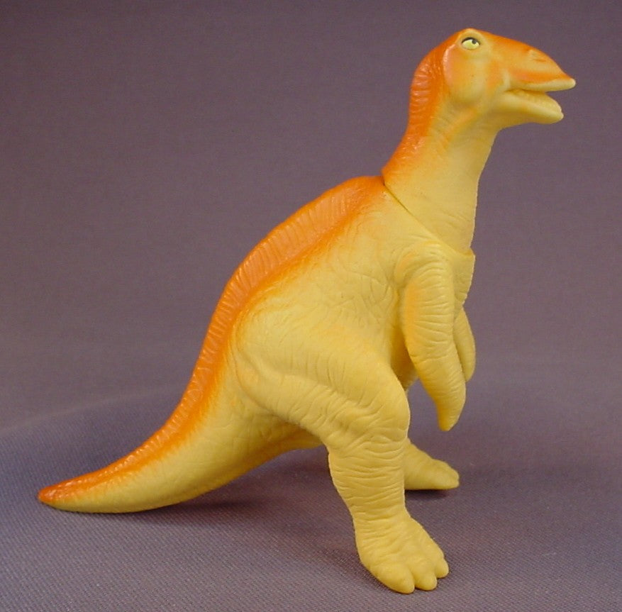 Playskool Definitely Dinosaurs Anatosaurus Orange Dinosaur, 4 Inches Tall, The Head Moves, Vinyl, 1988 Wendy's