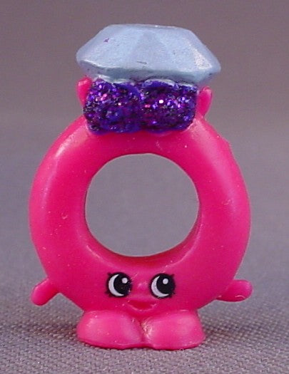 Shopkins Pink Crown Ring With Glitter, S8