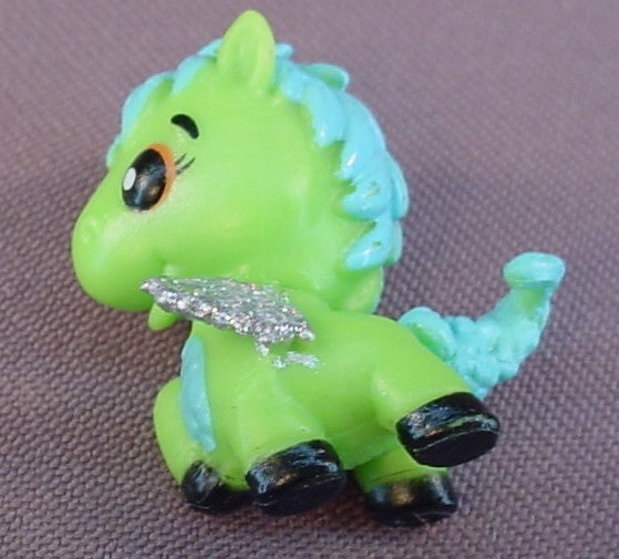 Hatchimals Green Horse Or Pony With A Blue Mane & Tail And Glittery Wings, 1 1/4 Inches Tall, Colleggtibles, Spinmaster