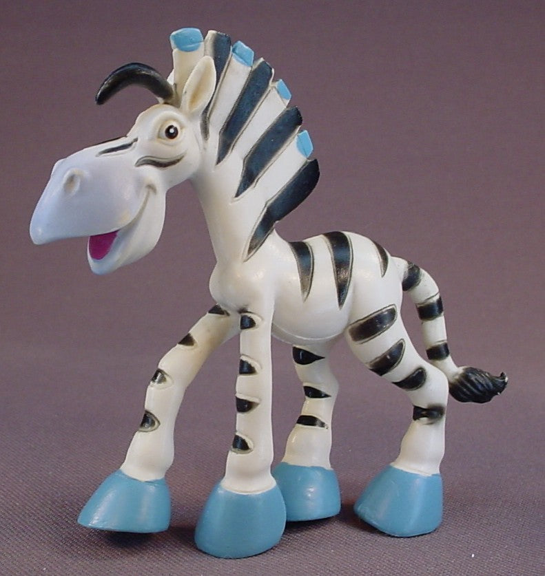 Funny Animals Zebra With Blue Hooves And Nose Bendy Figure, 3 1/4 Inches Tall, Garosa