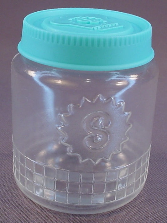 Shopkins Clear Food Jar With A Removable Teal Blue Lid