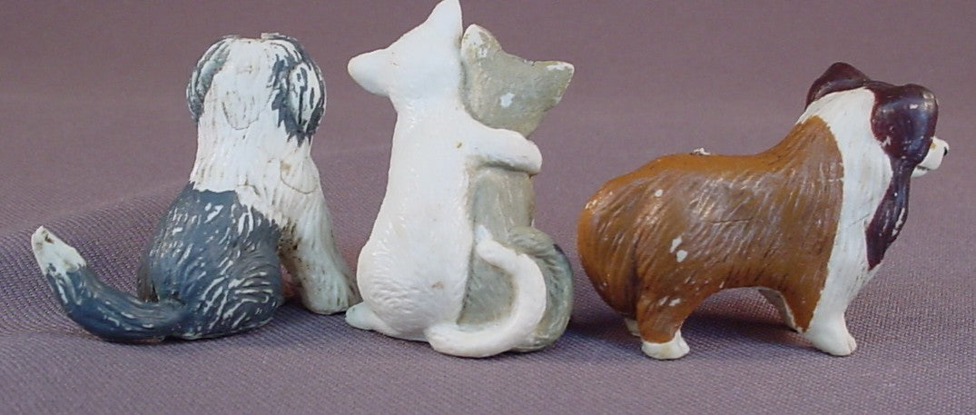 Precious Puppies & Precious Kitties Lot Of 3 Animal Figures, They Have Some Paint Rubs, 1997 Topps