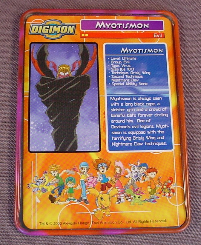 Digimon Metal Or Tin Myotismon Card, 2000 Taco Bell