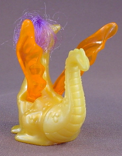 Littlest Pet Shop Yellow Dragon With Gold Wings, 1996 McDonalds, Tonka, Turn The Tail To Make The Wings Flap, LPS