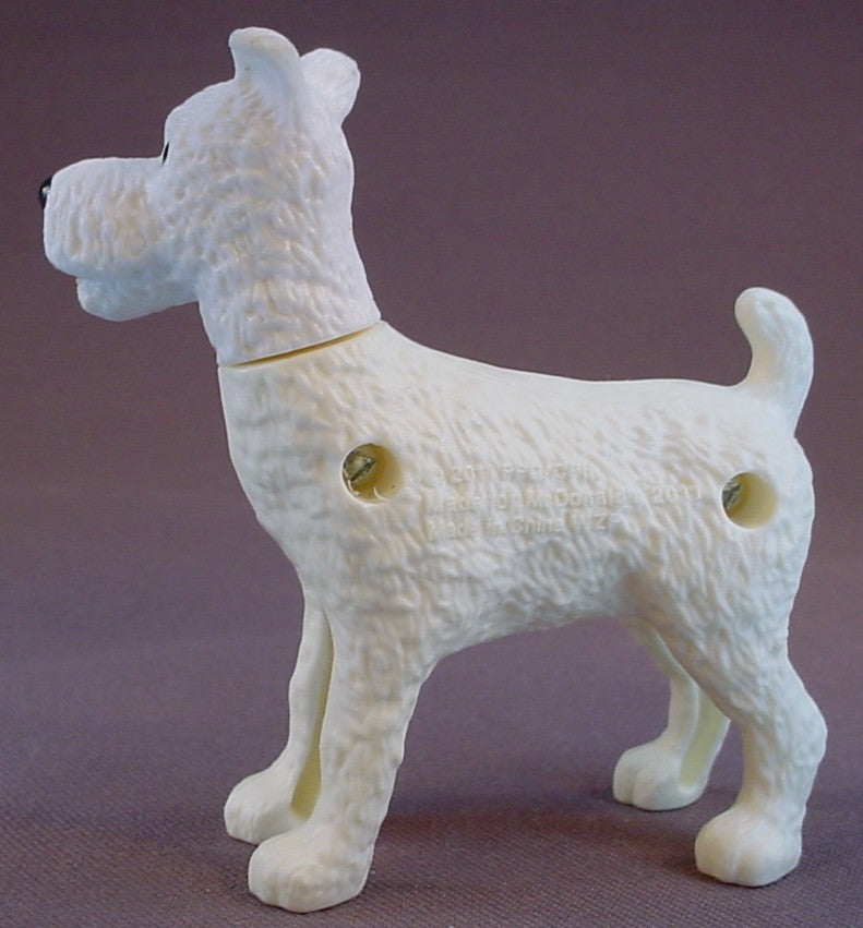 The Adventures Of Tintin Movie White Dog Snowy Figure, 3 Inches Tall, The Head Moves, Tin Tin, 2011 McDonalds