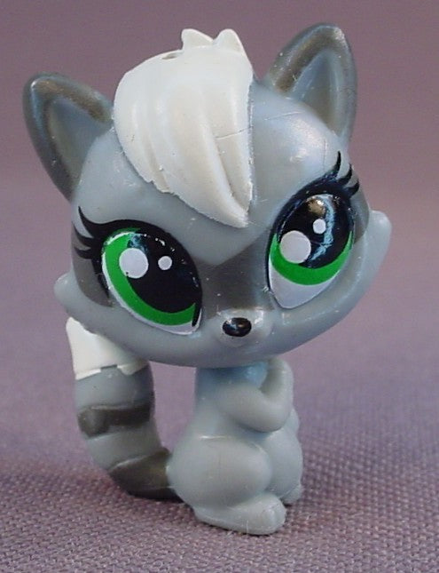 Littlest Pet Shop #3661 Sneakers Stymie Grey Raccoon Figure, 1 1/4 Inches Tall, Mini, Pet Pawsabilities, LPS
