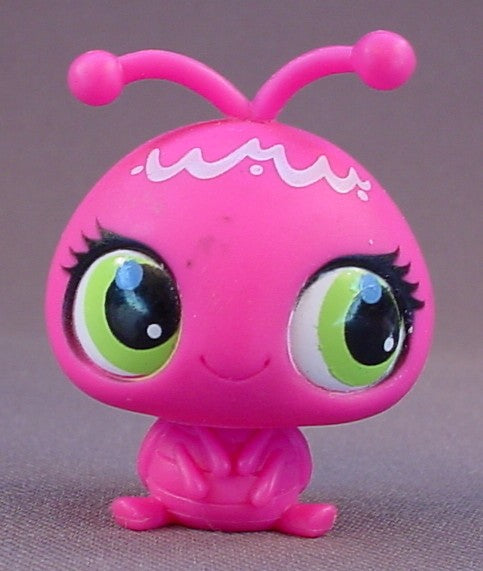 Littlest Pet Shop #3101 Blemished Dark Pink Ladybug With Blue & Green Eyes, LPS, Hasbro
