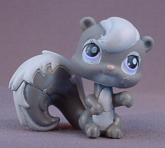 Littlest Pet Shop #132 Blemished Gray Squirrel With Pink & Purple Eyes, Pet Pairs, LPS, 2005 2006 Hasbro