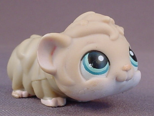 Littlest Pet Shop #157 Blemished Cream Guinea Pig With Turquoise Eyes, Biggest Littlest Pet Shop, LPS, 2005 2007 Hasbro