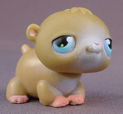 Littlest Pet Shop #45 Blemished Brown Baby Hamster With Blue Eyes, No Date, LPS, Hasbro