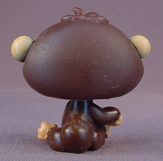 Littlest Pet Shop #223 Blemished Dark Brown Baby Gorilla Ape Monkey Chimp With Green Eyes, In The Picture Pets, 3 Pack, 2006 Hasbro