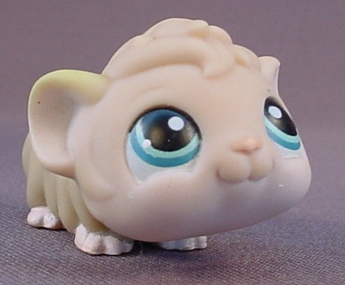 Littlest Pet Shop #157 Blemished Cream Guinea Pig With Turquoise Eyes, Biggest Littlest Pet Shop, LPS, 2005 2007 Hasbro