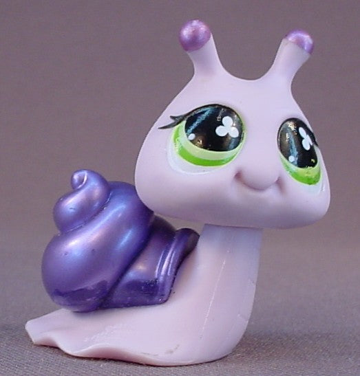 Littlest Pet Shop #628 Blemished Purple Pink Snail With Purple Shell & Green Eyes, Pet Pairs, LPS, 2007 Hasbro