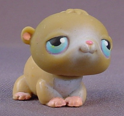 Littlest Pet Shop #45 Blemished Brown Baby Hamster With Blue Eyes, No Date, LPS, Hasbro