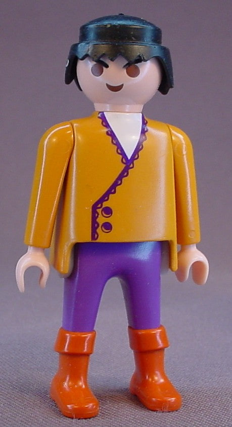 Playmobil Adult Male Captain Silversword Figure In An Orange Coat With Purple Accents On The Front