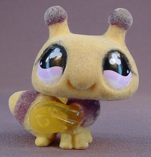 Littlest Pet Shop #656 Blemished Yellow & Brown Flocked or Fuzzy Bumble Bee, Bumblebee, LPS, Hasbro