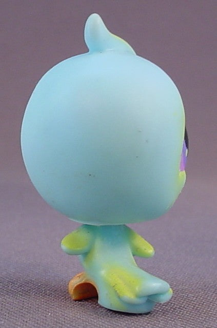 Littlest Pet Shop #123 Blemished Blue Bluebird Parakeet With Green Accents & Purple Eyes, Pet Pairs, LPS, 2005 2006 Hasbro