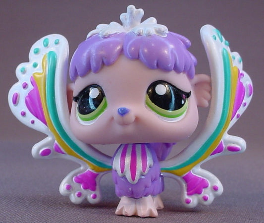 Littlest Pet Shop #2721 Misty Morning Fairy, Purple With Rainbow Wings, Green Eyes, LPS, Hasbro