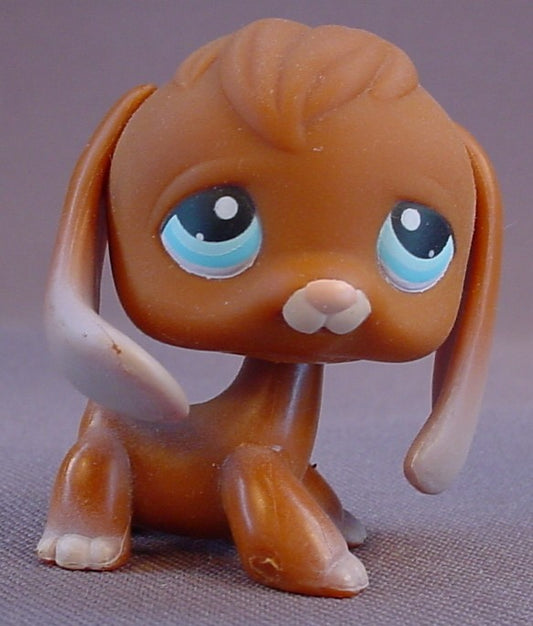 Littlest Pet Shop #233 Brown Beagle Puppy Dog With Blue Eyes & Gray Brown Ear Tips & Back, Kohls Spring Egg Exclusive 2007