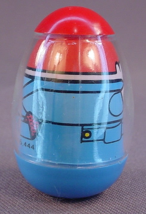 Weebles Red Hair Boy, Redhead, 2 1/8 Inches Tall, Red Top, Blue Bottom, 1976 Hasbro, Vintage, Weeble, From The Weebles Haunted House Playset