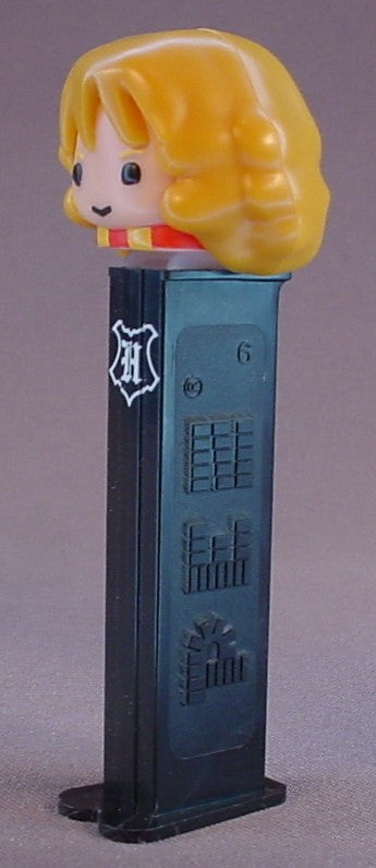 Pez Harry Potter Hermione Granger, Black Stem With The Hogwarts Logo, Pez Candy Dispenser