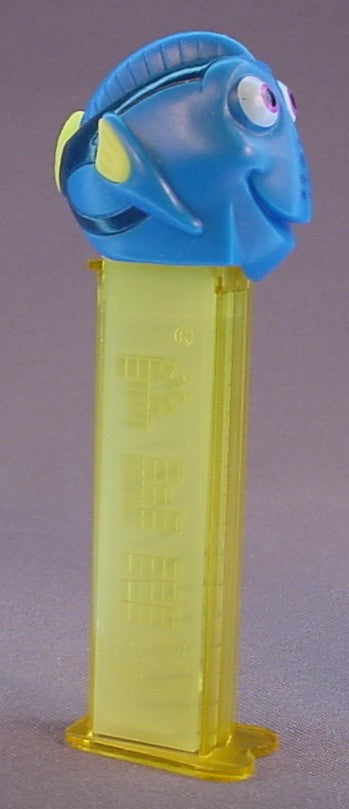 Pez Disney Finding Nemo Dory Fish, Transparent Or Clear Yellow Stem, Pez Candy Dispenser