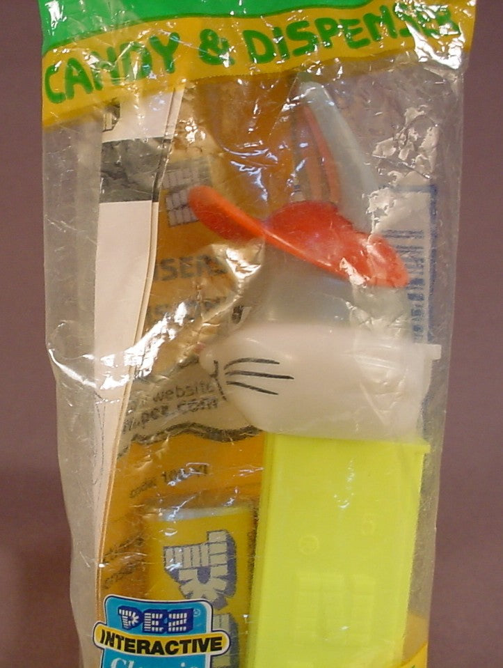 Pez Looney Tunes Bugs Bunny Wearing A Red Hat, In The Original Packaging, Yellow Stem