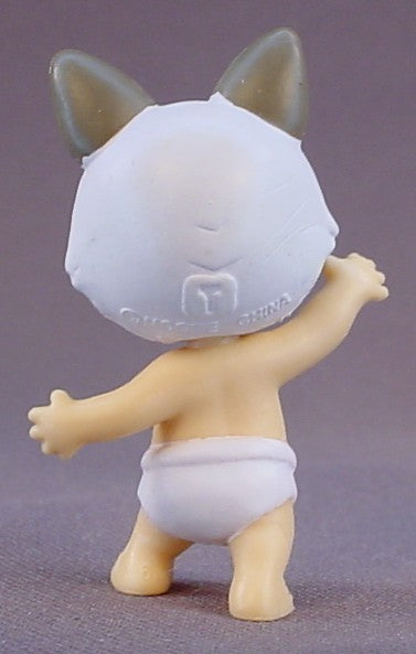 Baby Twozie Siam Figure With A White & Brown Siamese Cat Hat, Season 2, Two Pretty, 2016-2017 Moose, Twozies, Ultra Rare, The Head Turns, Doll, T2-109
