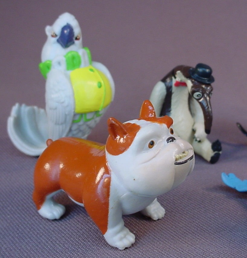 Rio 2 Movie Set Of 11 Figures, 1 1/2 To 2 1/4 Inches Tall, Fox, Blu, Gabi Tree Frog, Luiz Bulldog, Pedro Cardinal, Rafael Toucan, Charlie Anteater, Nigel Cockatoo, Nico Canary, Tiago Macaw, MimiMacaw