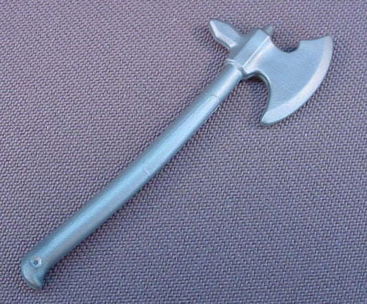 Playmobil Silver Gray Long Handled Axe Weapon, 2 3/4 Inches Long, 3150 3151 3274 3319 4217 4433