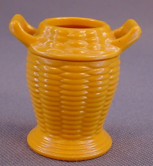 Playmobil Orange Brown Wicker Victorian Style Tall Cylindrical Basket With Handles, 4762 5318 5324