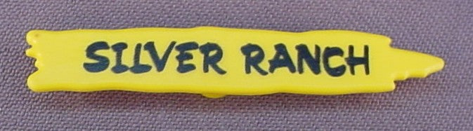 Playmobil Yellow Western Style Silver Ranch Sign With A Clip To Attach To A Tree Trunk, 3748