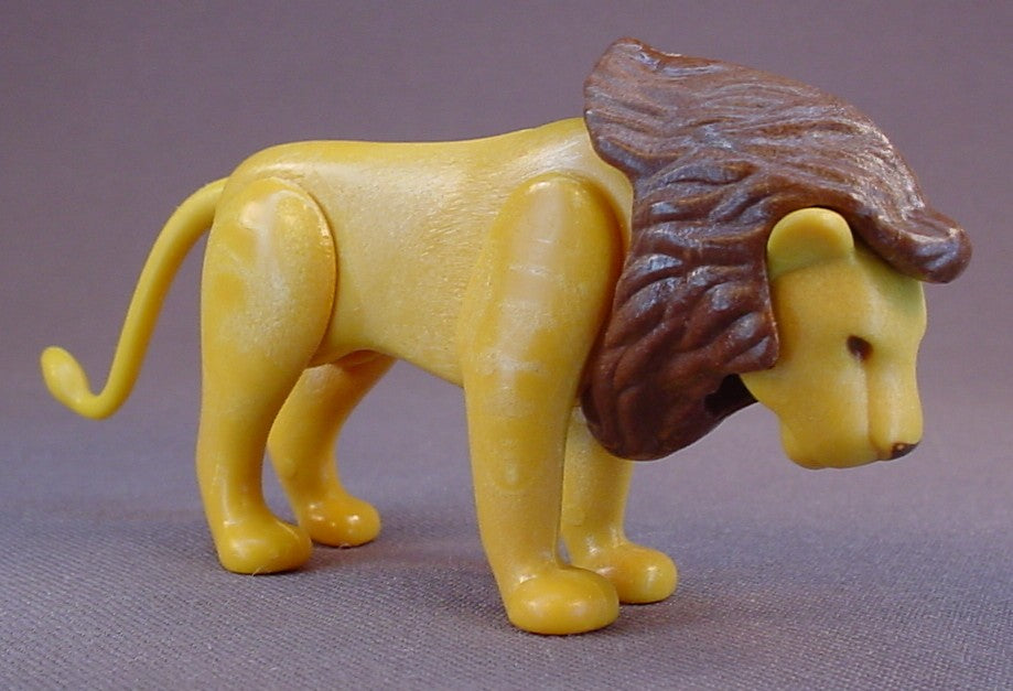 Playmobil Tan Male Lion Animal Figure With A Brown Mane And A Mouth That Opens, 3239 3255 4061 4063