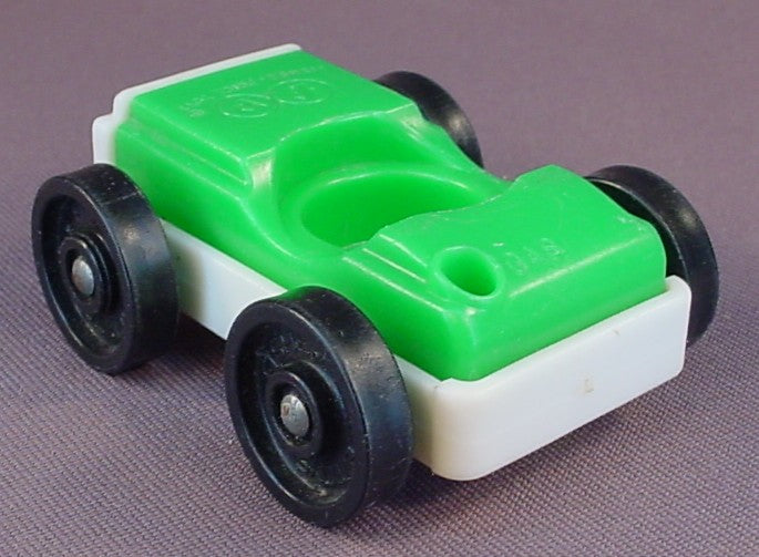 Fisher Price Vintage Single Seat Car, Green Top White Base, 930 Action Garage, 2504