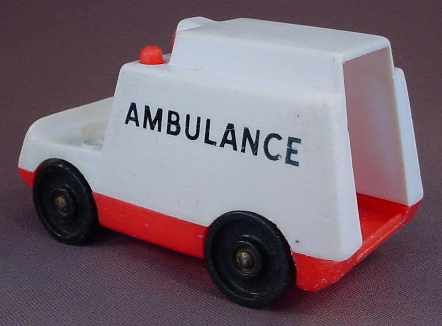 Fisher Price Vintage White Ambulance With Red Base, 126 931 Children's Hospital