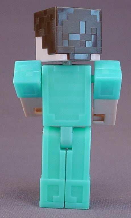 Minecraft Steve In Diamond Armor Action Figure, 3 1/2 Inches Tall, The Head Arms And Legs Move, Overworld Series #2, Mojang, 2014 Jazwares