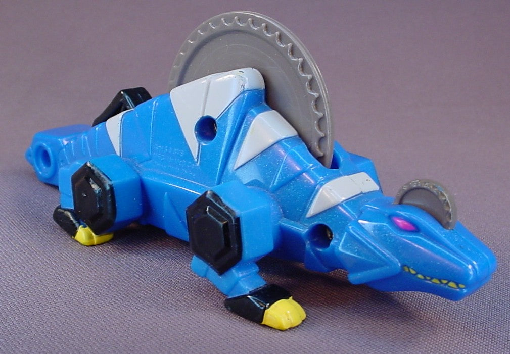 Power Rangers Dino-Thunder Dimetro Zord Toy, 5 1/2 Inches Long, Press The Lever To Make The Blade Spin, 2003 2004 McDonalds