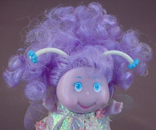 Blinkins Courageous Blink Figure With Her Dress & Wings, 4 1/2 Inches Tall, Purple Hair, Glowbug Fairy, Vintage Toy, 1985 LJN Toys