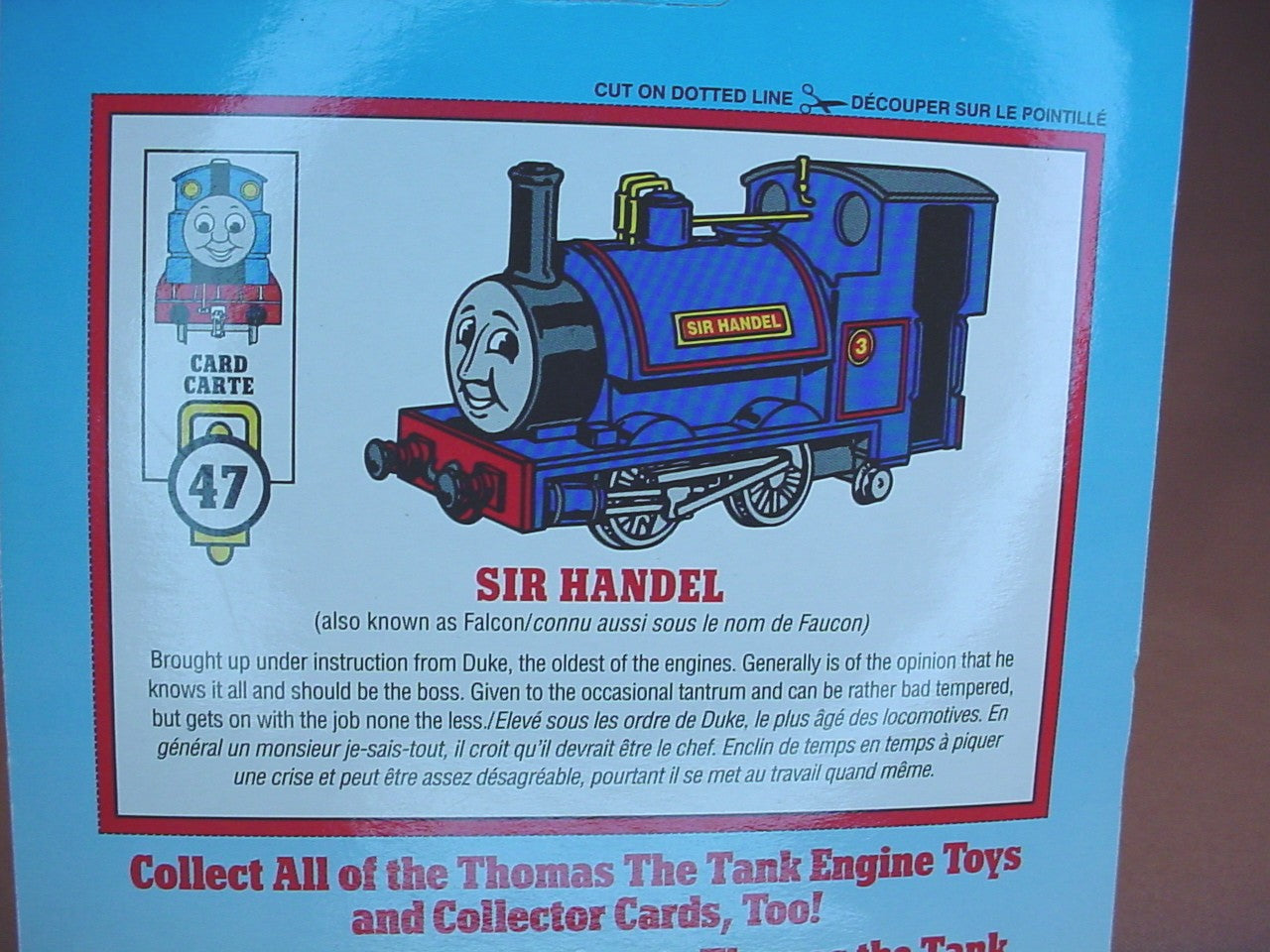 Thomas The Tank Engine Sir Handel Engine In The Original Sealed Package, Shining Time Station, Die-Cast Metal, 1992 Ertl, 4103-7HFB, About 3 1/4 Inches Long, Vintage