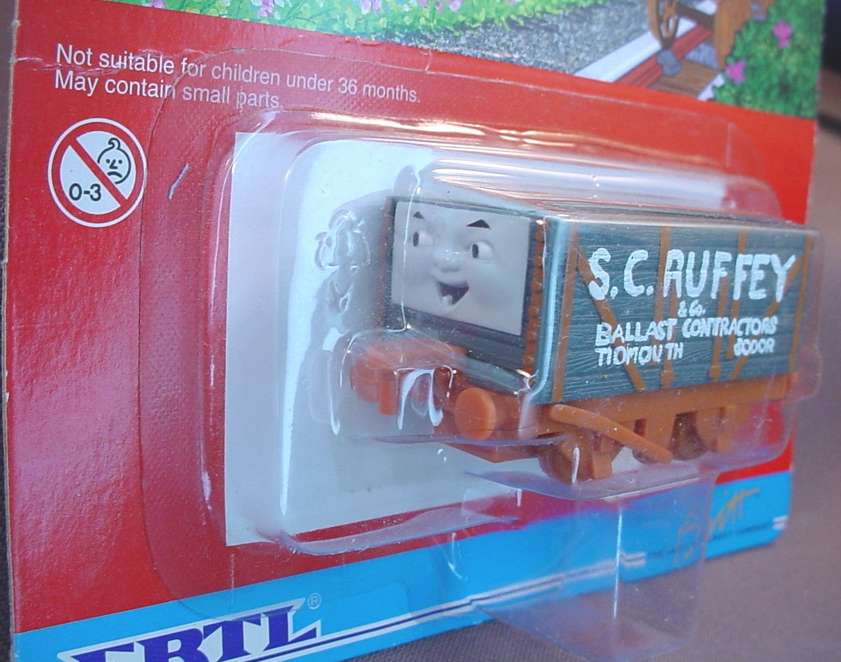 Thomas The Tank Engine And Friends S.C. Ruffey Car In The Original Sealed Package, 1998 Ertl, #52, 4975-7HFI, About 2 1/2 Inches Long, Vintage, S. S. Ruffey & Co., Ballast Construction