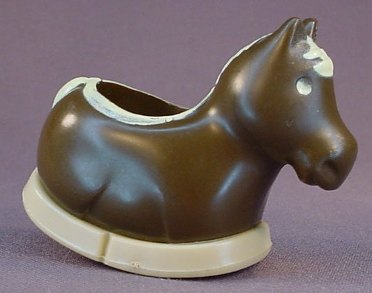 Tree Tots Treehouse Dark Brown Horse From A Royal Castle Coach Or Carriage Set, The People Fit Inside The Horse, The Horse Is Called Pepper, Also A Part Of The Mysterious Pumpkin Set, 1977 Kenner, Vintage Toy