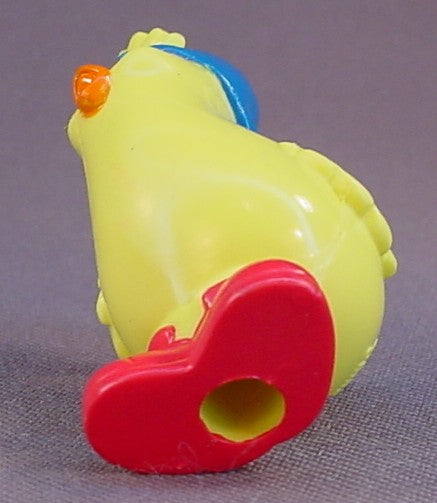 Topps Yellow Chick Wearing A Backwards Baseball Hat Or Cap PVC Figure, Chicken, Duck, 2 Inches Tall Pencil Topper, 2001 Topps