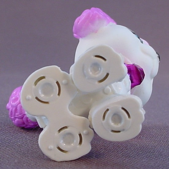 Polly Pocket Sparklin' Pets #06 White & Pink Puppy Dog With A Shiny Pink Collar, Pirouette Pairs, 2007 Mattel