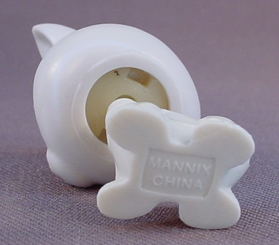 Mannix Pet Place White Dog Figure, Bobblehead, Similar To Littlest Pet Shop, Early 2000's, Bobble Head
